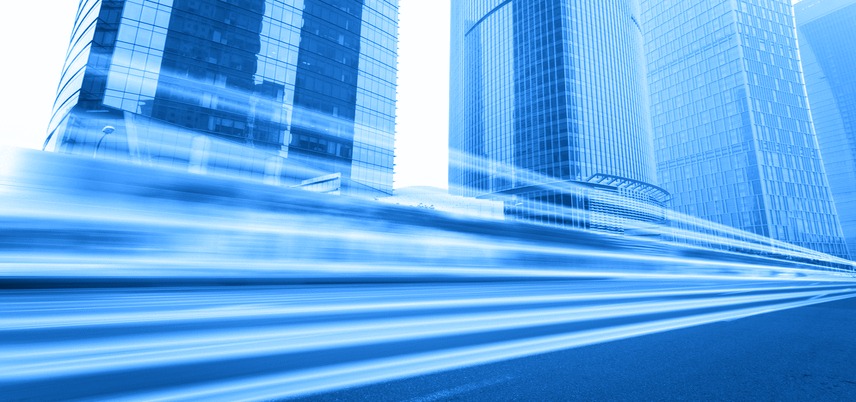 buildings and blurred lines, blue tint