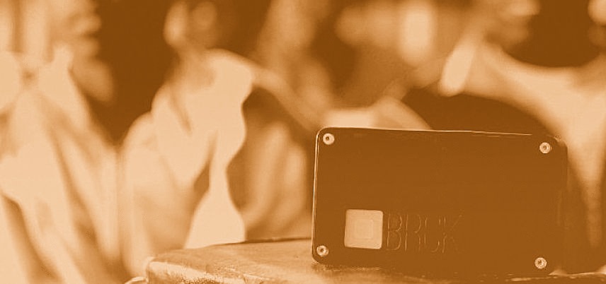 BRCK mobile device, person in background, orange tint