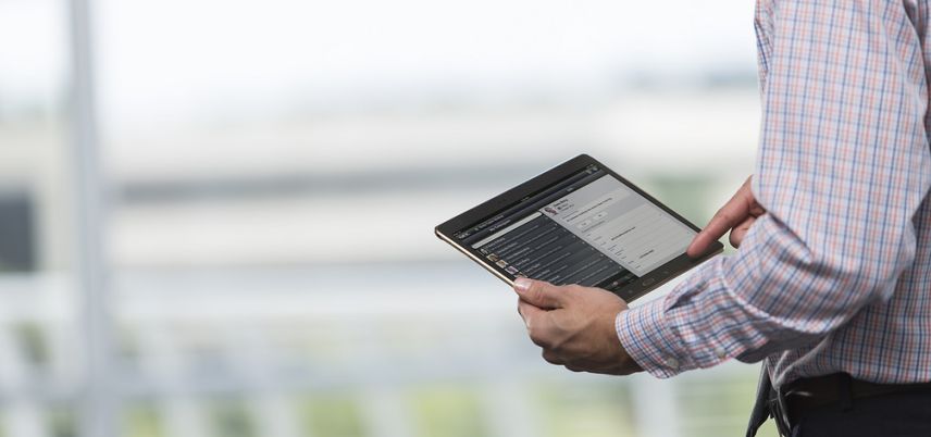 man using tablet